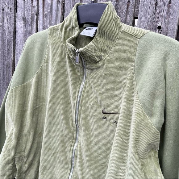 Nike Air Corduroy Fleece Full-Zip Jacket Alligator Olive Green Women’s Large - Picture 5 of 15